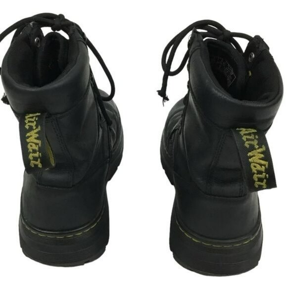 Dr. Martens AirWair Black Leather Combat Boots Lace-Up Size 9 Mens Durable Sole - Picture 5 of 14